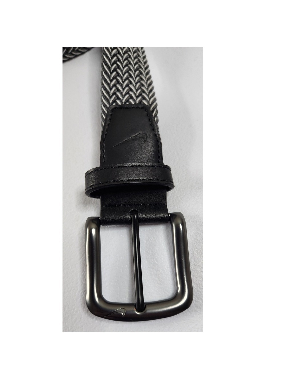 Nike Mens Woven Stretch Belt Grey Black Braided  42 Inches